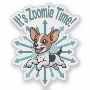 Zoomie Time Rat Terrier bijvoorbeeld Sticker