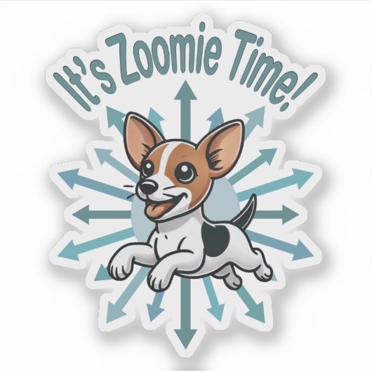 Zoomie Time Rat Terrier bijvoorbeeld Sticker (Voorkant)