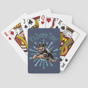 Zoomie Time Rottweiler Pokerkaarten