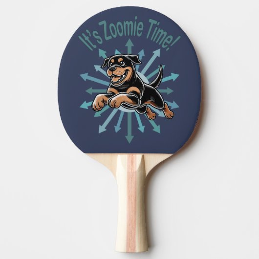 Zoomie Time Rottweiler Tafeltennisbatje (Voorkant)