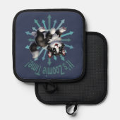 Zoomie Time Schattige Black & White Cat Pannenlap (Voorkant / Achterkant)