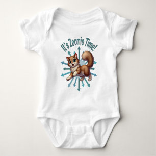 Zoomie Time Schattige Brown & White Cat Romper