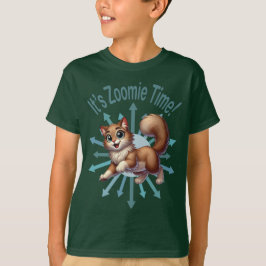 Zoomie Time Schattige Brown & White Cat T-shirt
