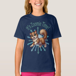 Zoomie Time Schattige Brown & White Cat T-shirt