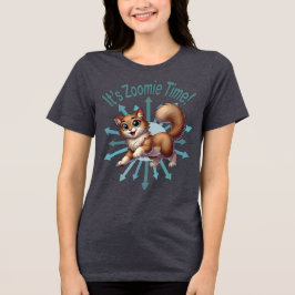 Zoomie Time Schattige Brown & White Cat Tri-Blend Shirt