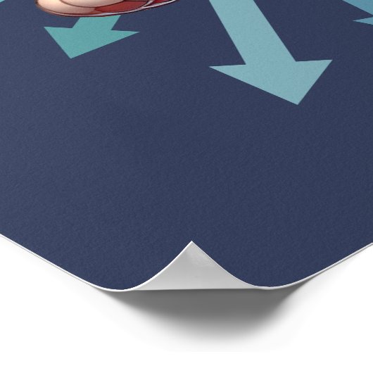 Zoomie Time Schattige Grey & White Cat Poster (Hoek)