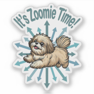 Zoomie Time Shih Tzu Sticker