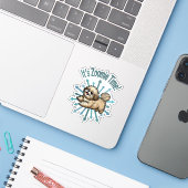 Zoomie Time Shih Tzu Sticker (Laptop met iPhone)