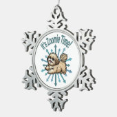 Zoomie Time Shih Tzu Tin Sneeuwvlok Ornament (Rechts)