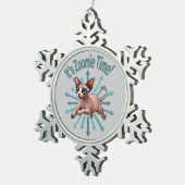 Zoomie Time Sphynx Cat Tin Sneeuwvlok Ornament (Rechts)