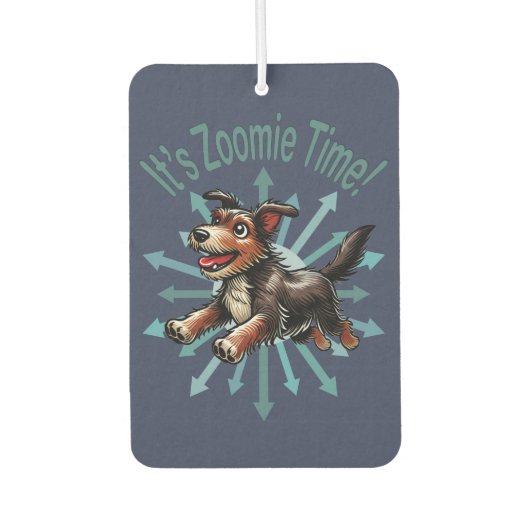 Zoomie Time Terrier Mutt Luchtverfrisser (Voorkant)