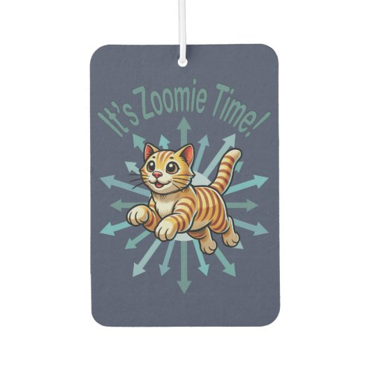 Zoomie Time Tiger Cat Luchtverfrisser (Voorkant)