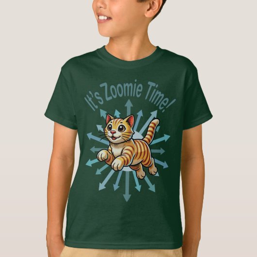 Zoomie Time Tiger Cat T-shirt (Voorkant)