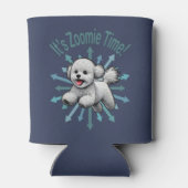 Zoomie Time van Bichon Frise Blikjeskoeler (Achterkant)