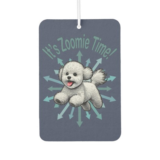 Zoomie Time van Bichon Frise Luchtverfrisser (Voorkant)