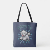Zoomie Time van Bichon Frise Tote Bag (Achterkant)