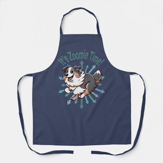 Zoomie Time voor Australian Shepherd Schort (Voorkant)