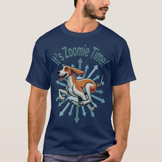 Zoomie Time voor de Amerikaanse Fox Hound T-shirt (Voorkant)