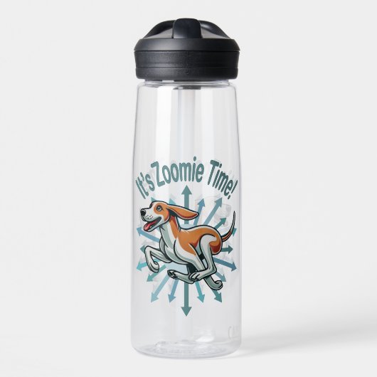 Zoomie Time voor de Amerikaanse Fox Hound Waterfles (Voorkant)