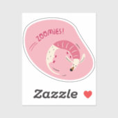 Zoomies Leuke geïllustreerde lange hond Cherry Pin Sticker (Vel)