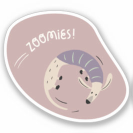 Zoomies Leuke geïllustreerde worst beige lila Sticker