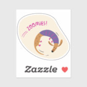 Zoomies Leuke geïllustreerde worst magenta paarse Sticker (Vel)