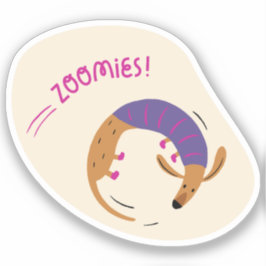 Zoomies Leuke geïllustreerde worst magenta paarse Sticker