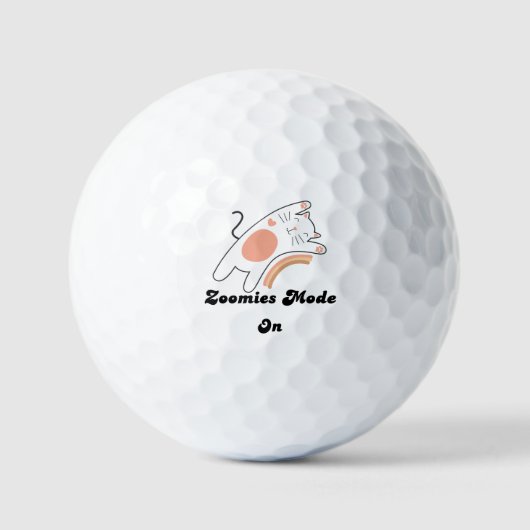 Zoomies Modus Aan Grappige Kat Honkbalpet Golfballen (Voorkant)