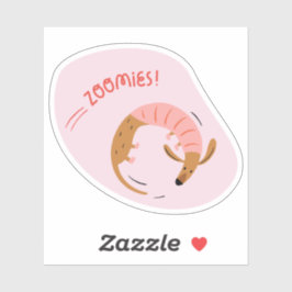 Zoomies schattige geïllustreerde bruine hond licht sticker