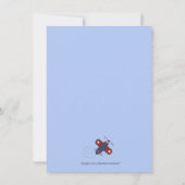 Zooming Airplane Invitation Red and Navy Kaart (Achterkant)