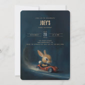 Zooming Bunny - uitnodiging voor het eerste verjaa (Achterkant)