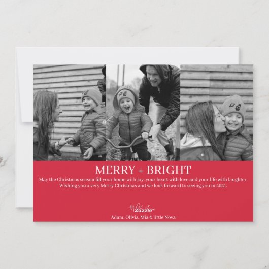 "Zooming Home" leuke aangepaste kerstfoto Feestdagenkaart (Achterkant)