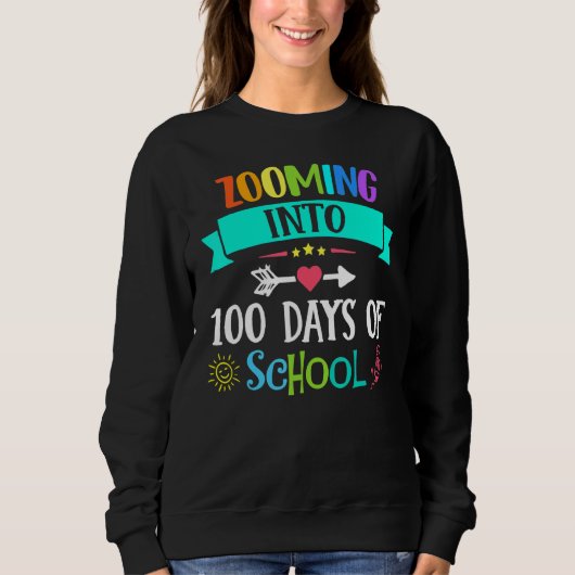 Zooming Into 100 Days Of School Teacher Kids Trui (Voorkant)