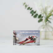 Zooming Retro Rocket Visitekaartjes (Staand voorkant)