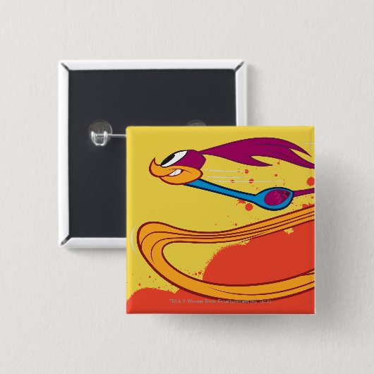 Zooming Roadrunner Vierkante Button 5,1 Cm (Voorkant /achterkant)