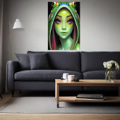 Zoomorfe coole kikkerkdame | AI Art. Poster