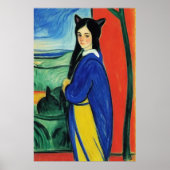 Zoomorfe dame met kattenoren | AI Art. Poster (Voorkant)