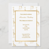 ZOOMTHEMA GOLD GIRAFFE BIRTHDAY INVITATIE KAART (Voorkant)