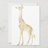 ZOOMTHEMA GOLD GIRAFFE BIRTHDAY INVITATIE KAART (Achterkant)