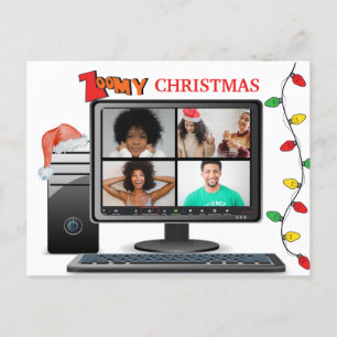 Zoomy Kerstmis Video Satire Conference Briefkaart