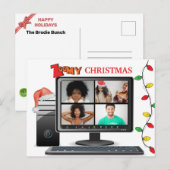 Zoomy Kerstmis Video Satire Conference Briefkaart (Voorkant / Achterkant)