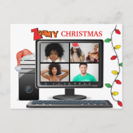 Zoomy Kerstmis Video Satire Conference Briefkaart