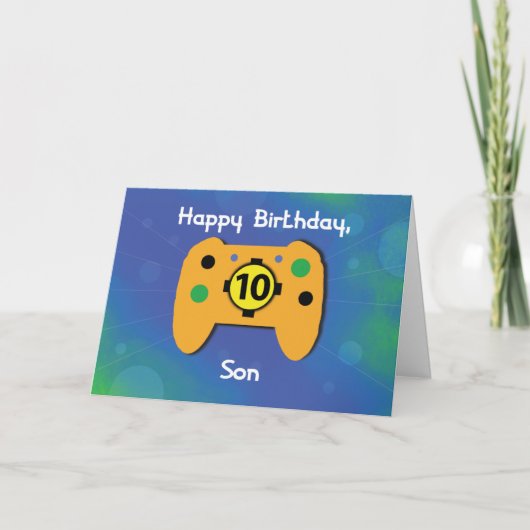 Zoon 10 jaar oude 'Birthday Gamer Controller' Kaart (Voorkant)