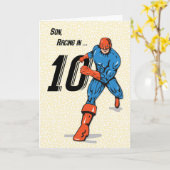 Zoon 10e verjaardag superheld kaart (Gele Bloem)
