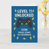 Zoon 11e Verjaardag Game Controller Age 11 Ontgren Kaart (Gele Bloem)