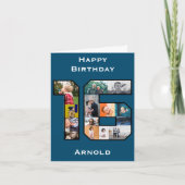 Zoon 16e verjaardag fotocard kaart (Voorkant)