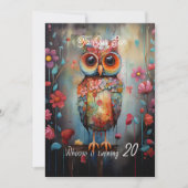 Zoon 20e verjaardag Abstracte Uil Feestdagenkaart (Voorkant)