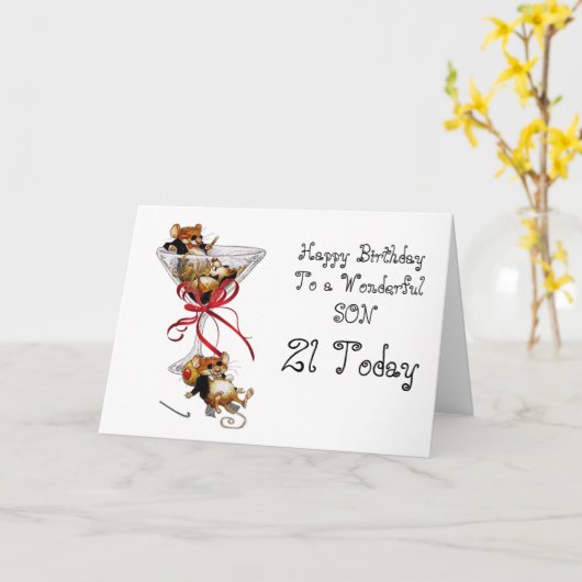 ZOON 21E VERJAARDAG KAART (Gele Bloem)