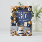 Zoon 30ste verjaardagskaart kaart (Staand voorkant)