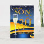 Zoon 30th Birthday Wenskaart Special Son Kaart<br><div class="desc">Een moderne trendy kaart voor Zoon's 30e verjaardag</div>